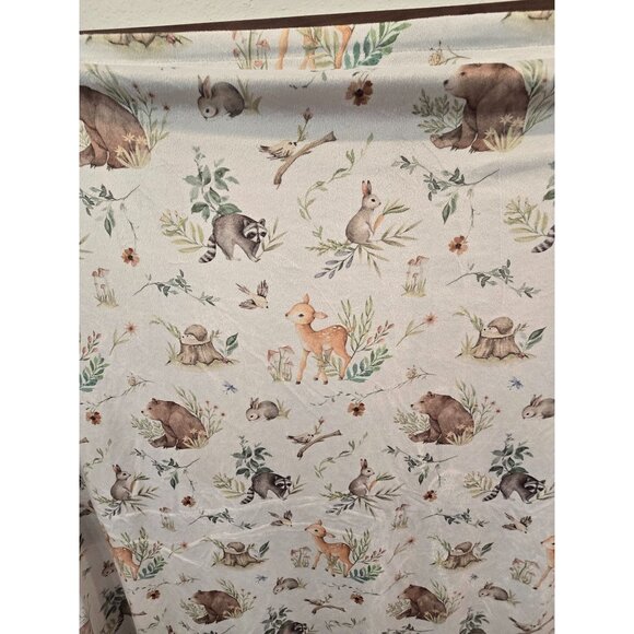 Woodland Creatures Toddler Pillowcase & Blanket Set - Reversible Dimple Brown & - Picture 3 of 5